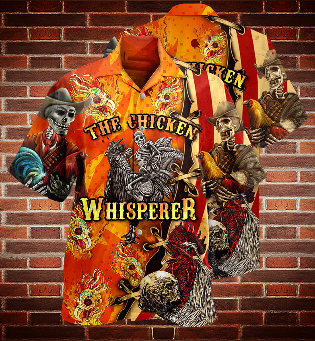 Skull the chicken whisperer Hawaiian shirt{Size}