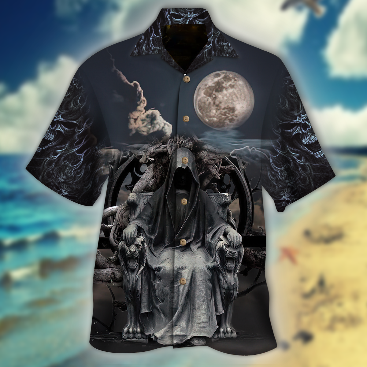 Skull Throne Halloween Hawaiian Shirt | For Men & Women | Adult | HW9190{Size}