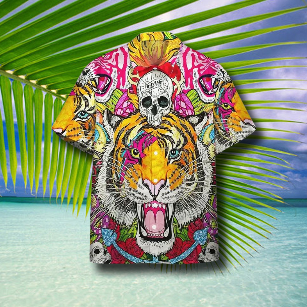 Skull Tiger Hawaiian Shirt | For Men & Women | Adult | HW7376{Size}