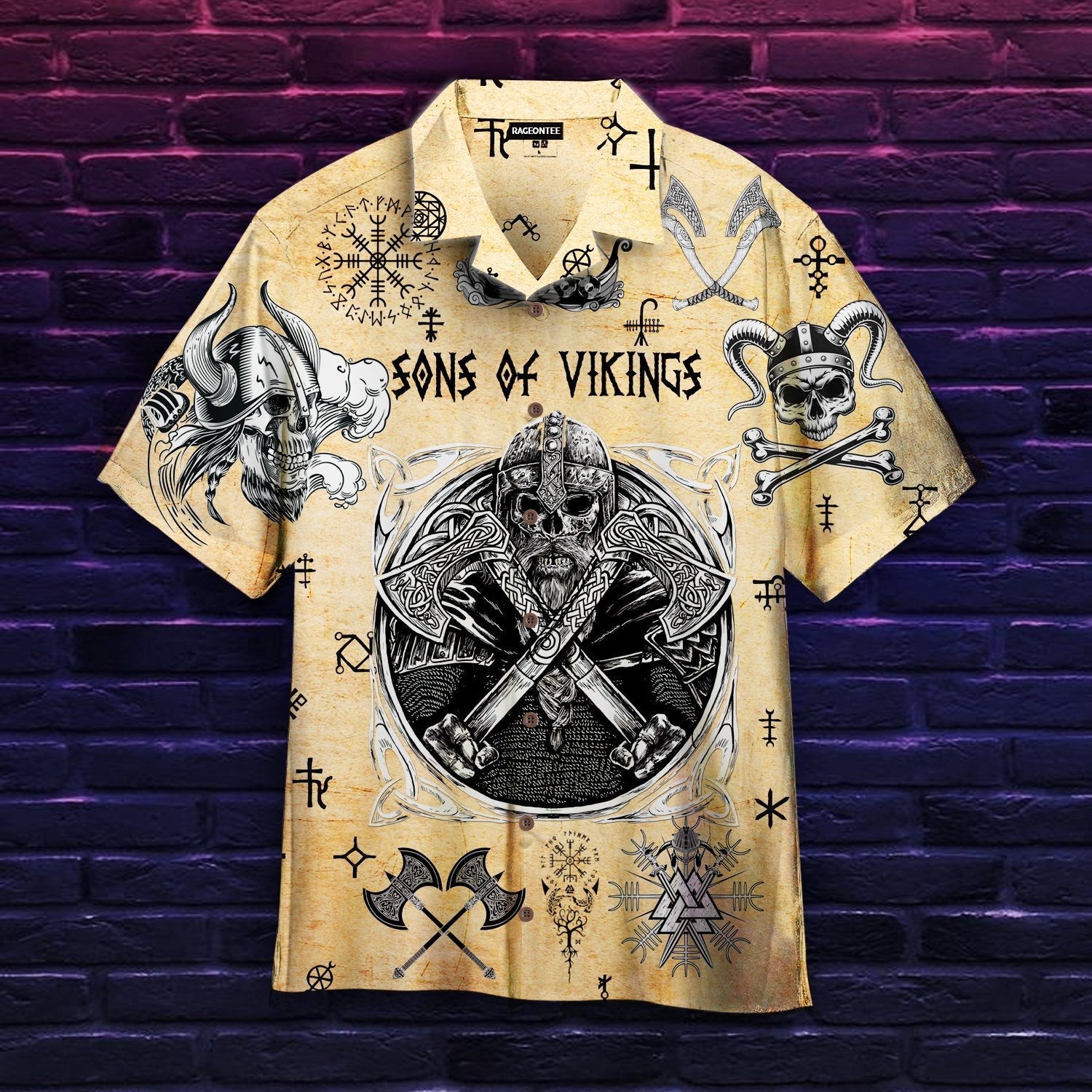 Skull Vikings Hawaiian Shirt | For Men & Women | Adult | HW4907{Size}