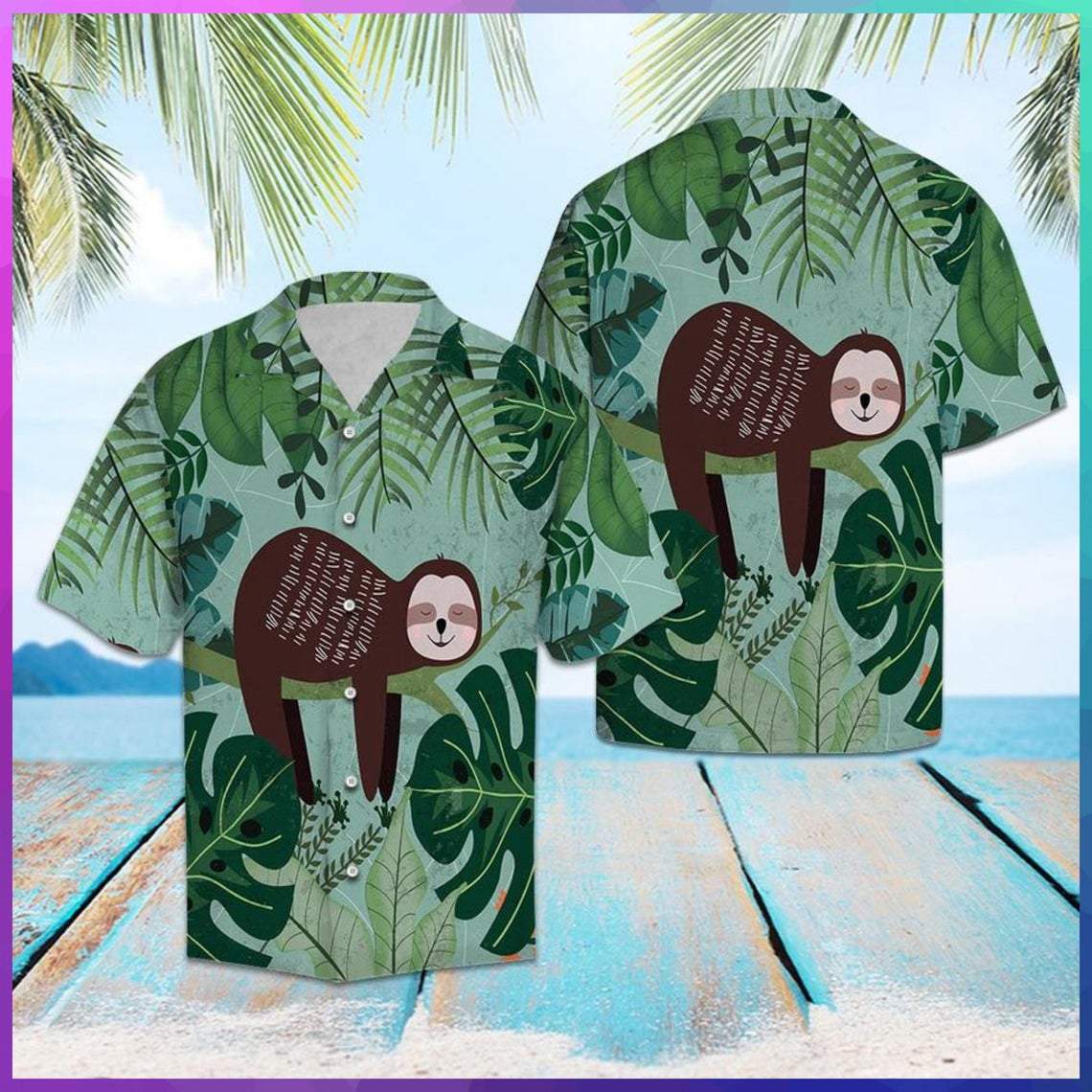 Sloth Jungle Hawaiian Shirt | For Men & Women | Adult | HW5181{Size}