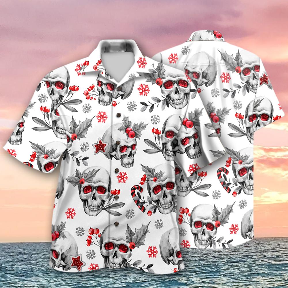 Snow Santa Claus Skull Hawaiian Shirt | For Men & Women | Adult | HW9748{Size}