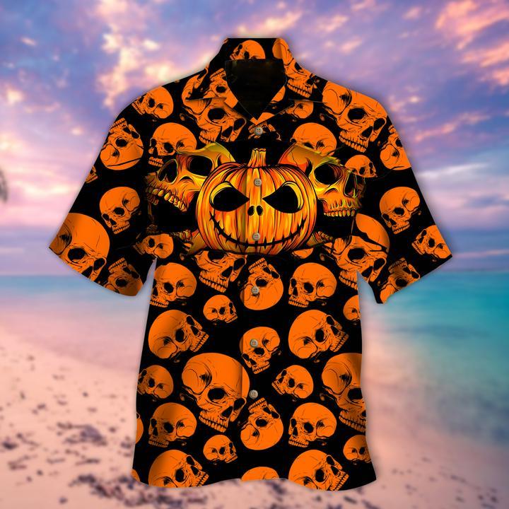 Spooky Pumpkin Halloween Hawaiian Shirt | For Men & Women | Adult | HW9225{Size}