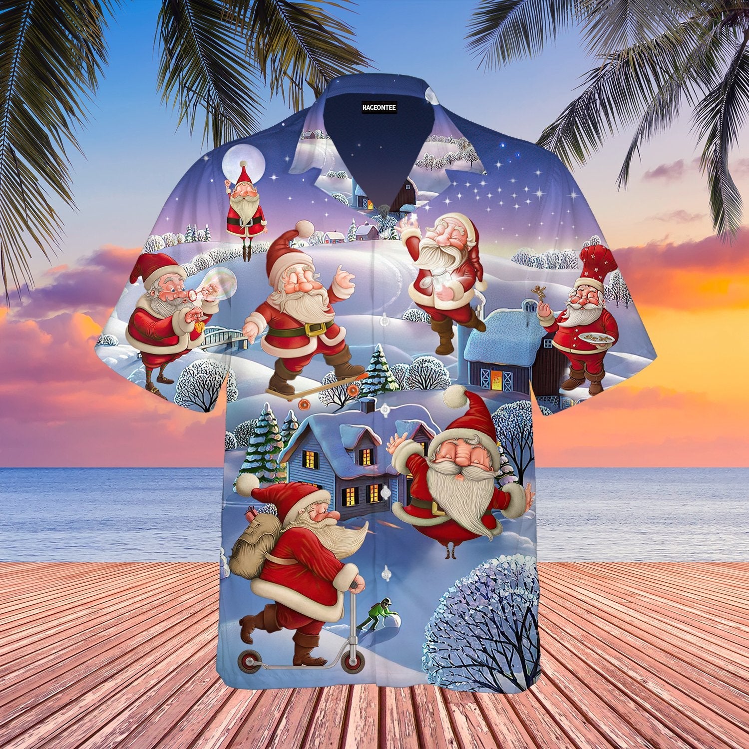 Stay Cool Santa Claus Christmas Hawaiian Shirt | For Men & Women | Adult | WT1004{Size}