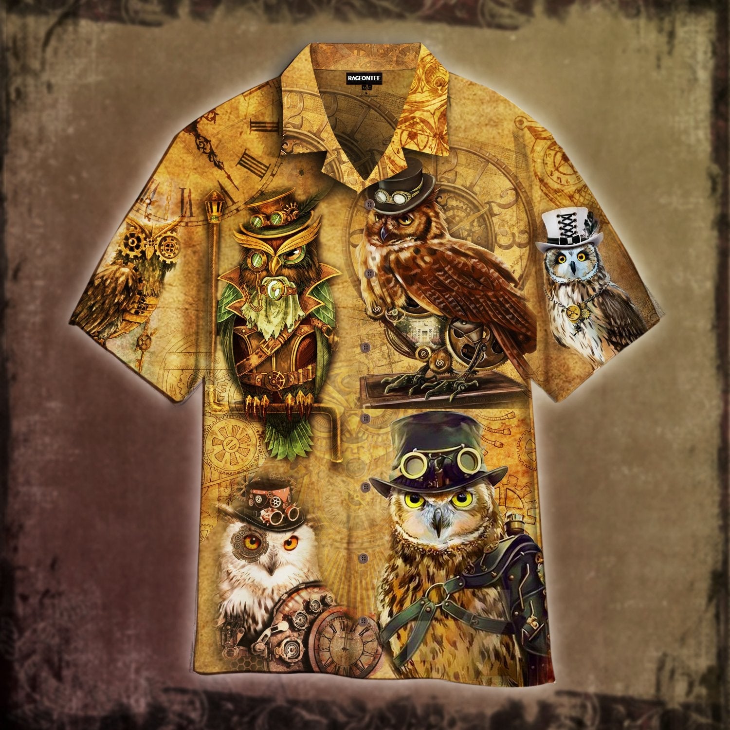 Steampunk Owl Hawaiian Shirt | For Men & Women | Adult | HW4565{Size}