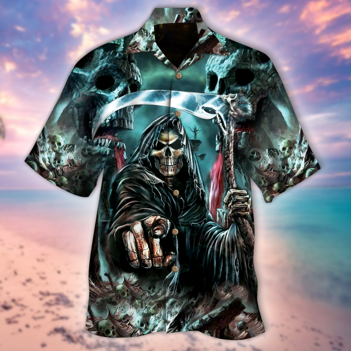 Stone Skull Statue Halloween Hawaiian Shirt | For Men & Women | Adult | HW9340{Size}