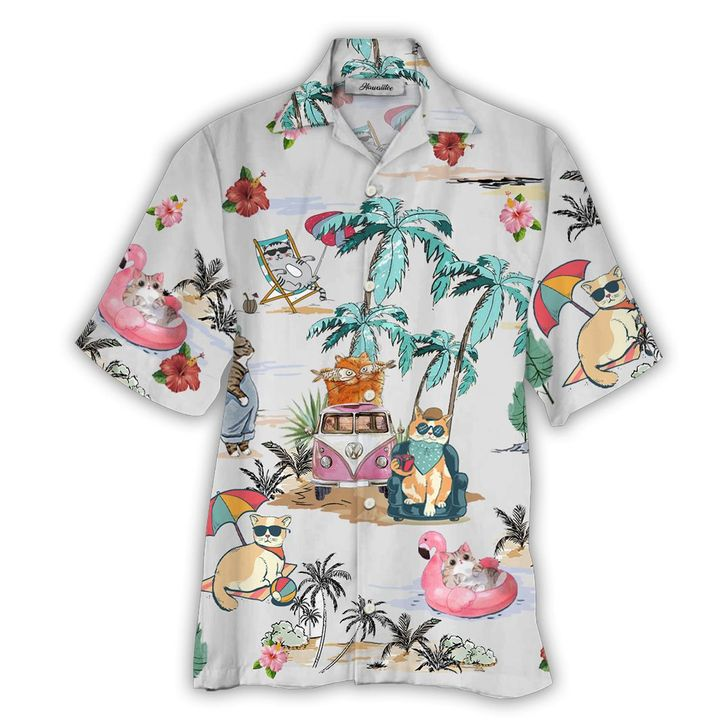 Summer Cat Hawaiian Shirt | For Men & Women | Adult | HW5668{Size}