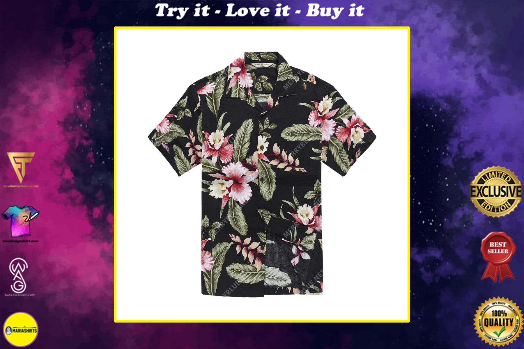 Summer Tropical Flower All Over Printed Hawaiian Shirt{Size}