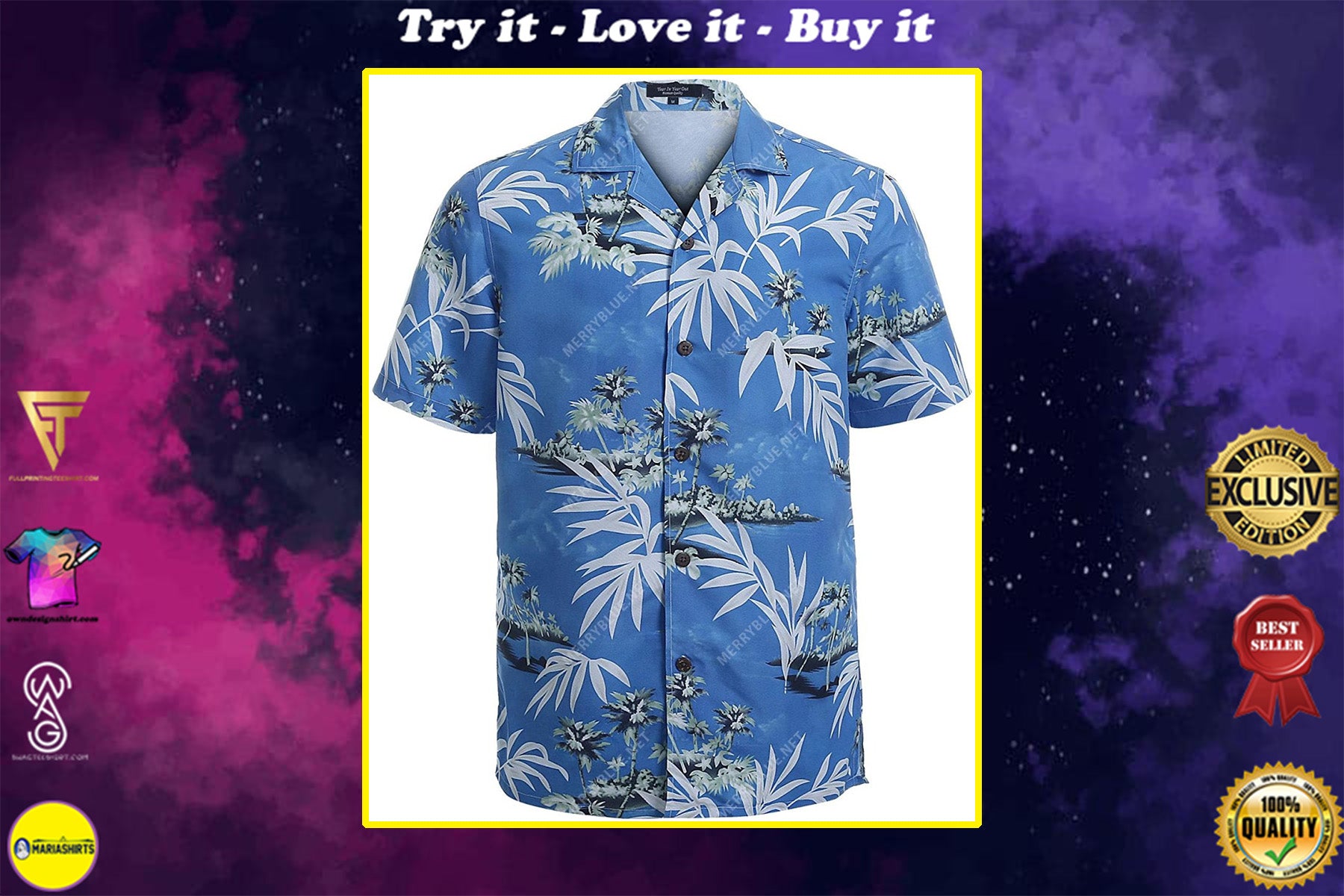 Summer Vibe Tropical All Over Printed Hawaiian Shirt{Size}