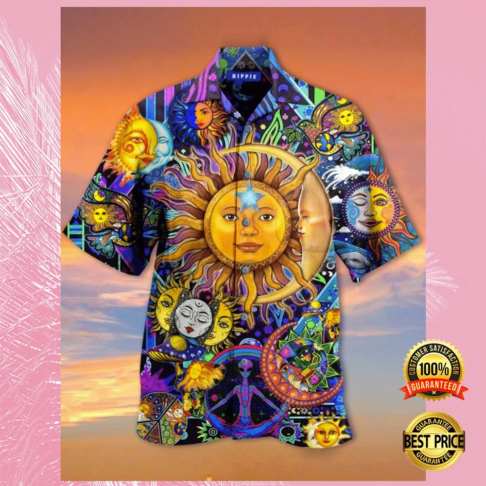 Sun And Moon Hippie Hawaiian Shirt{Size}