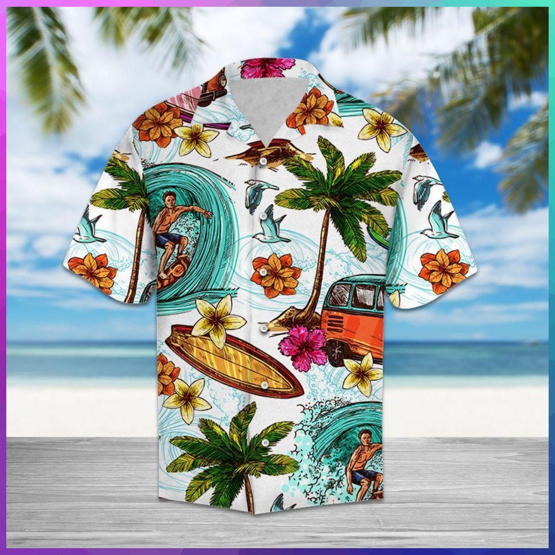 Surfing Beach Hawaiian Shirt | For Men & Women | Adult | HW5146{Size}