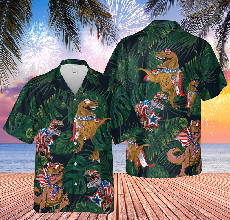 T-Rex 4th July Hawaiian Shirt | For Men & Women | Adult | HW5932{Size}