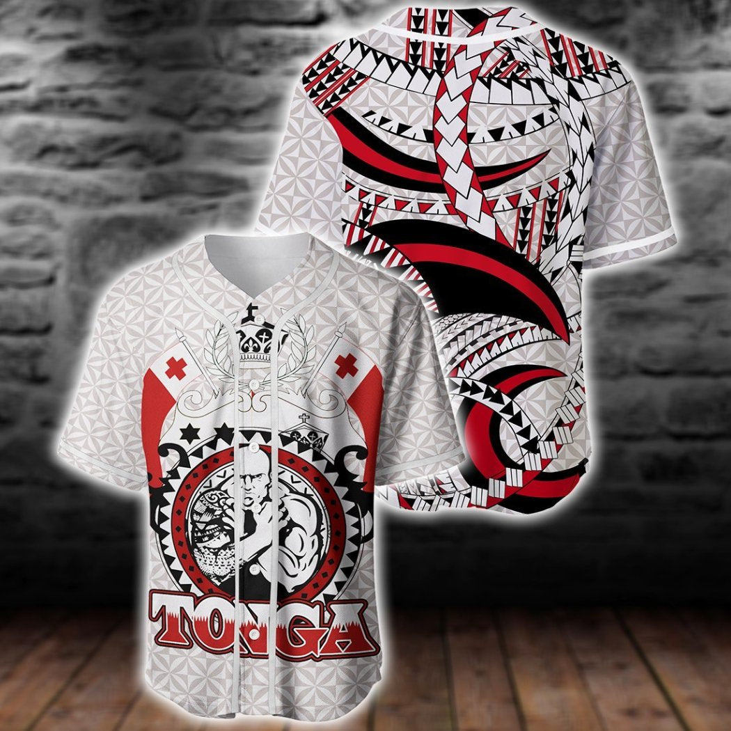 Tonga Polynesian Power Baseball Jersey Shirt{Size}