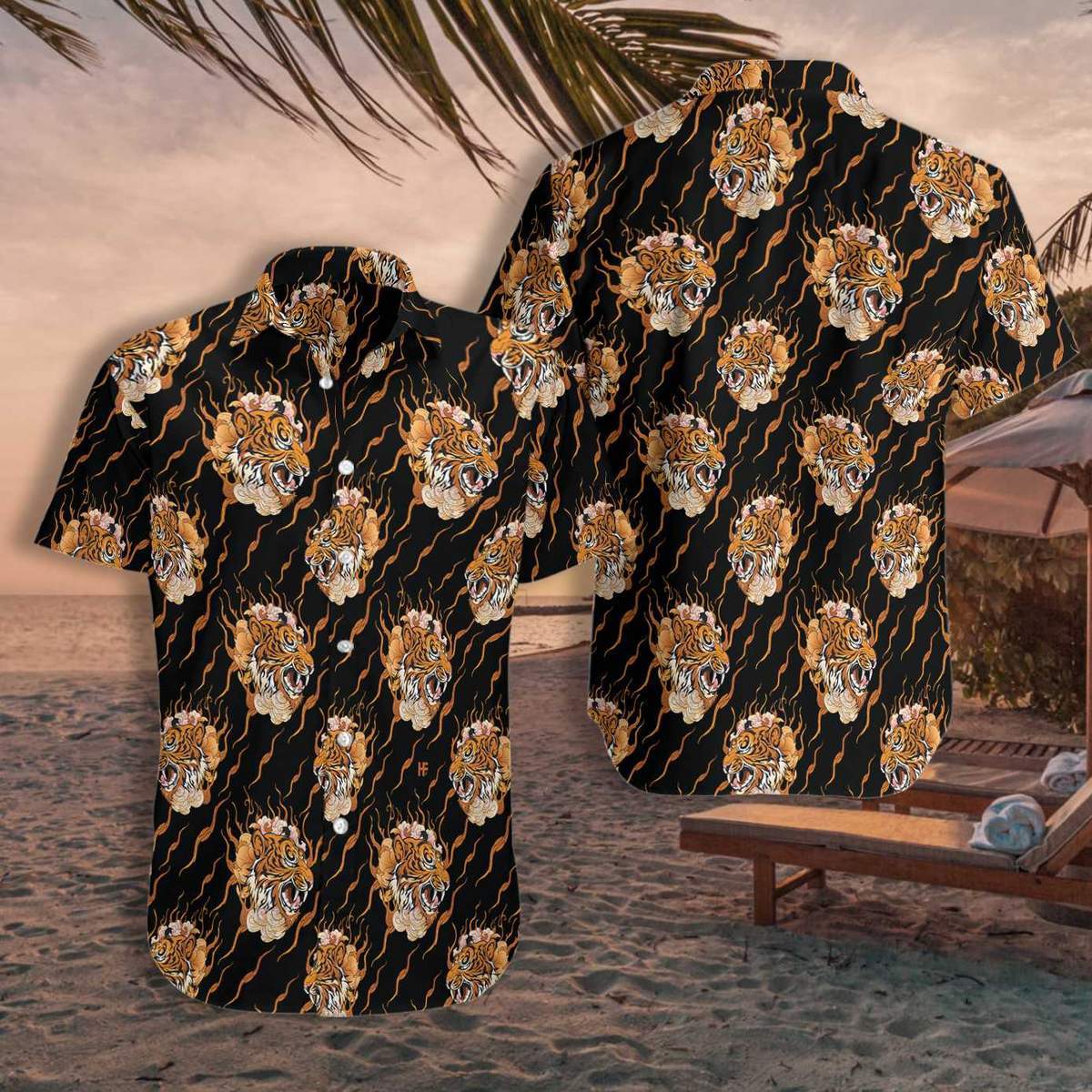 Tattoo Style Tiger Hawaiian Shirt | For Men & Women | Adult | HW6319{Size}