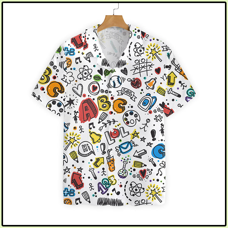 Teacher Seamless Pattern Hawaiian Shirt{Size}