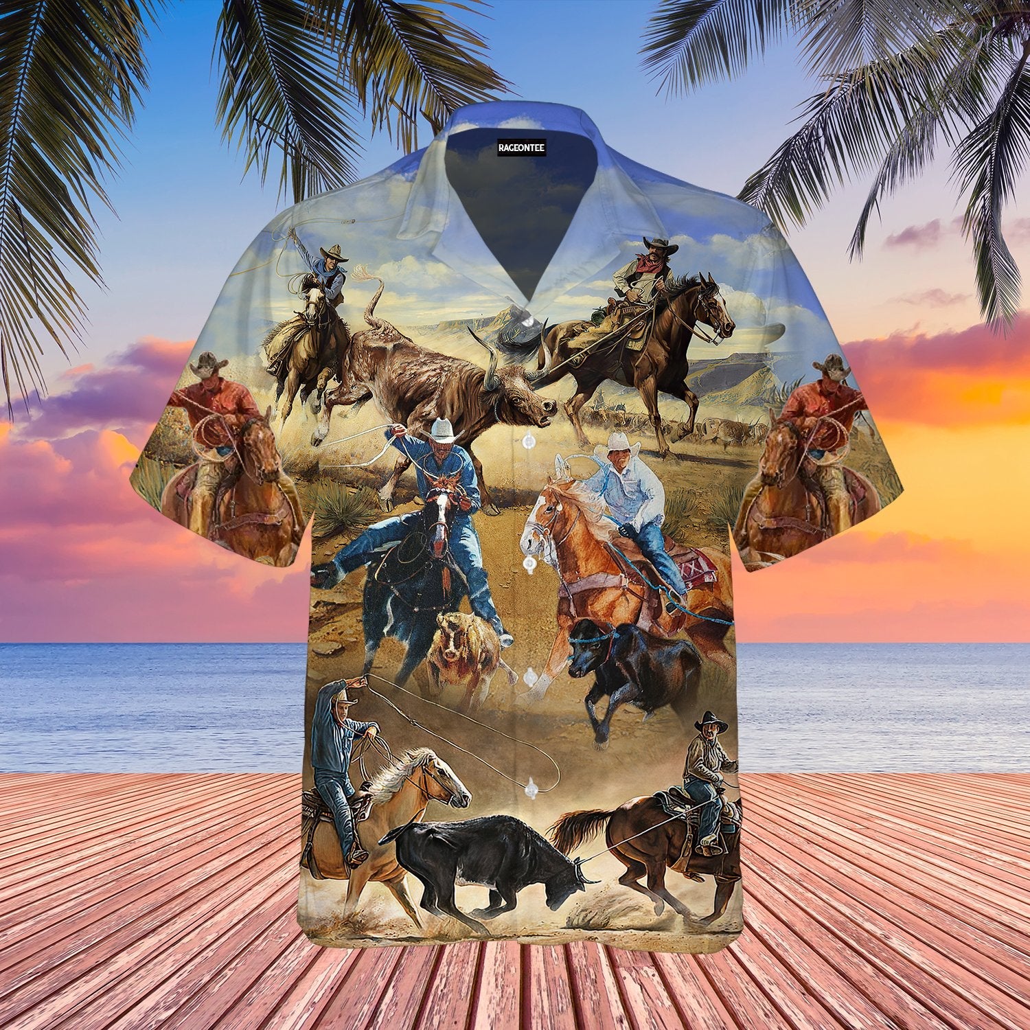 Team Poping Rodeo Horse Hawaiian Shirt | For Men & Women | Adult | WT1249{Size}