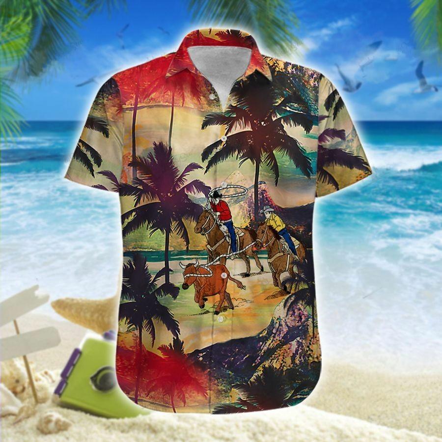 Team Roping Art Hawaiian Shirt | For Men & Women | Adult | HW7414{Size}