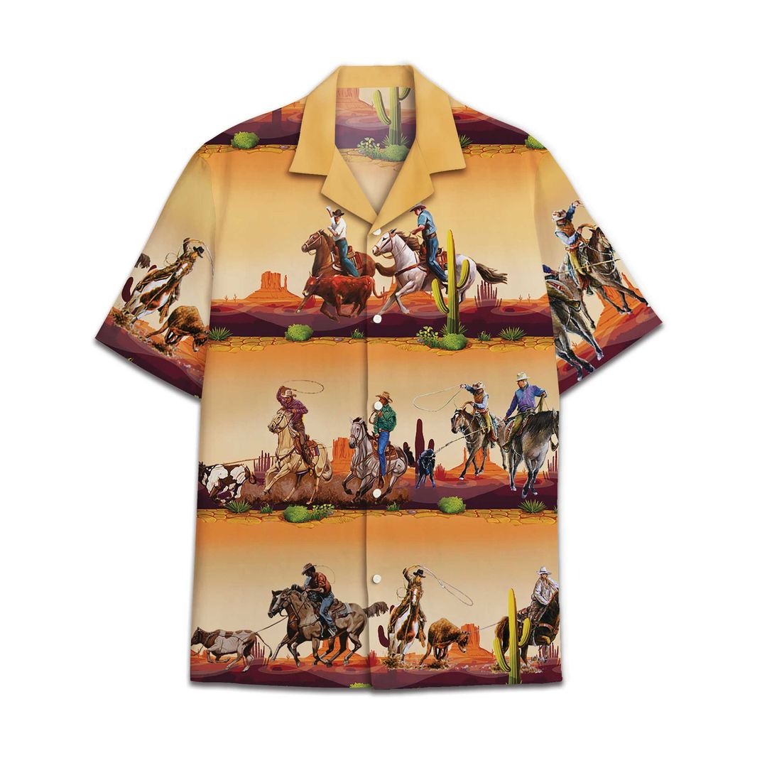 Team Roping Hawaiian Shirt{Size}