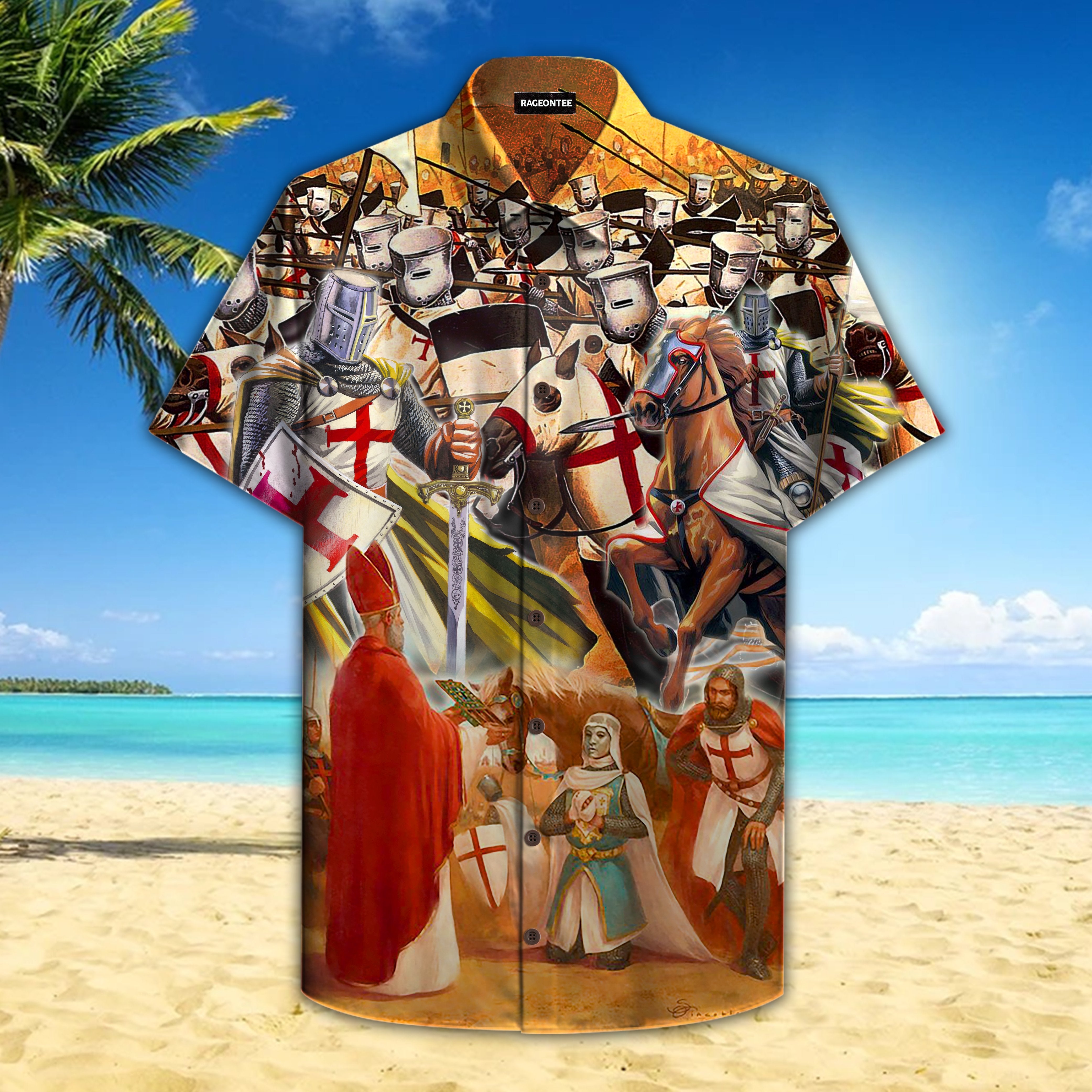 Templar Knight Hawaiian Shirt | For Men & Women | Adult | HW4201{Size}