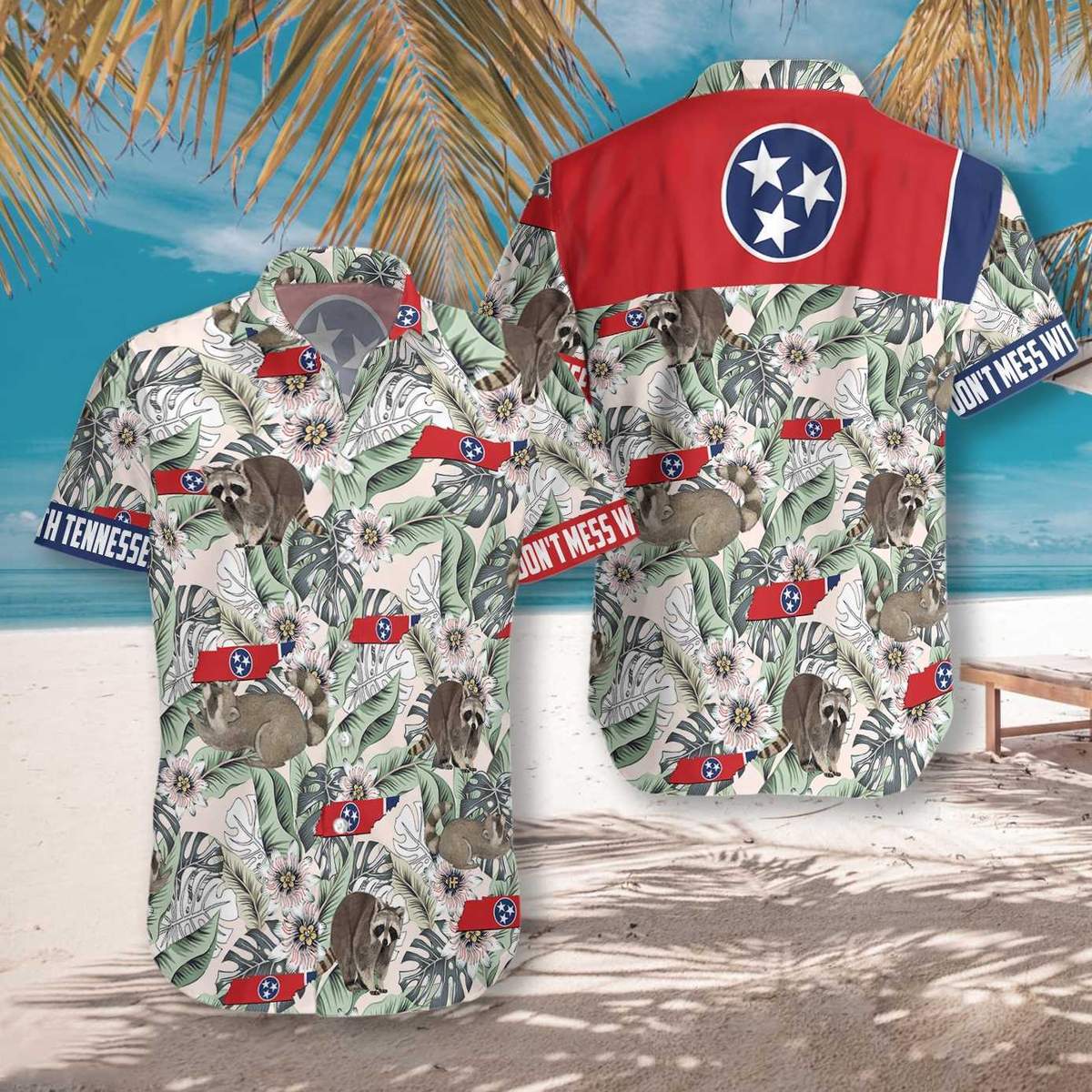 Tennessee Raccoon And Passion Flowers Hawaiian Shirt | For Men & Women | Adult | HW7185{Size}