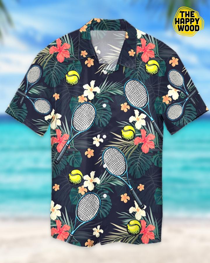 Tropical Tennis Hawaiian Hawaii Shirt{Size}