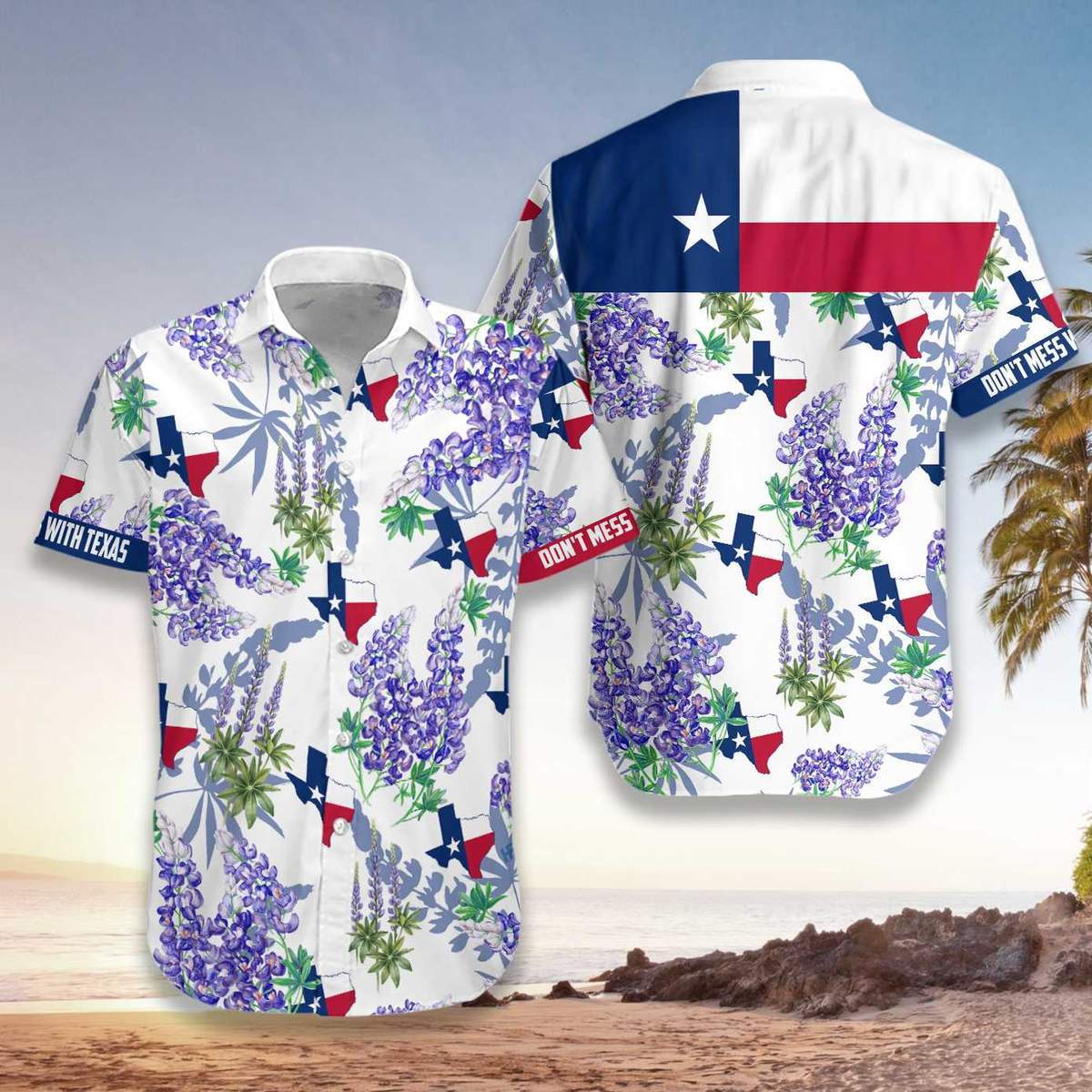 Texas Flag Bluebonnets Hawaiian Shirt | For Men & Women | Adult | HW5391{Size}