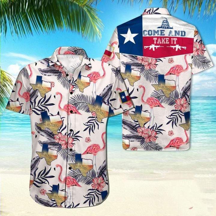 Texas Flamingo Come And Take It Hawaiian Shirt | For Men & Women | Adult | HW5667{Size}