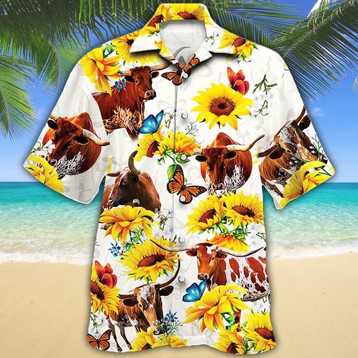 Texas Longhorn Sun Flower Hawaiian Shirt | For Men & Women | Adult | HW9663{Size}