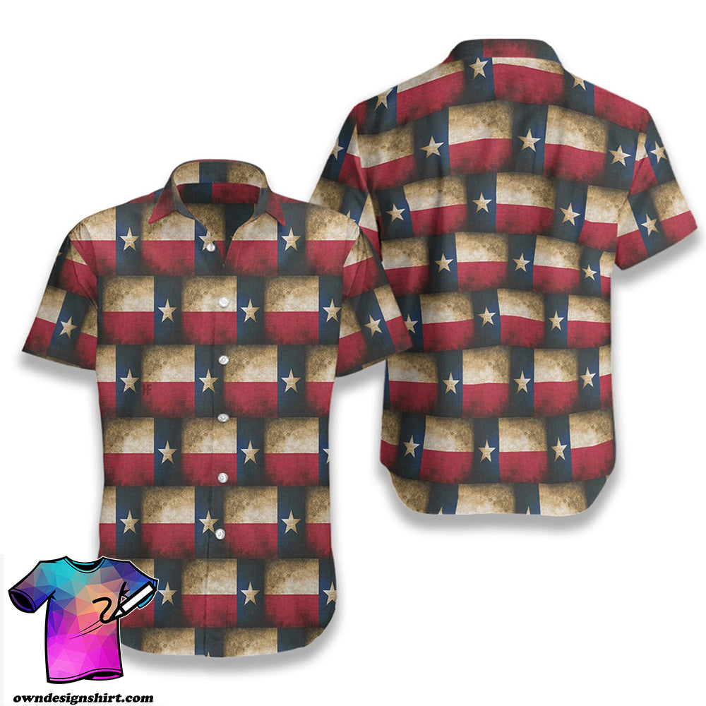 Texas Pattern Flag Hawaiian Shirt{Size}