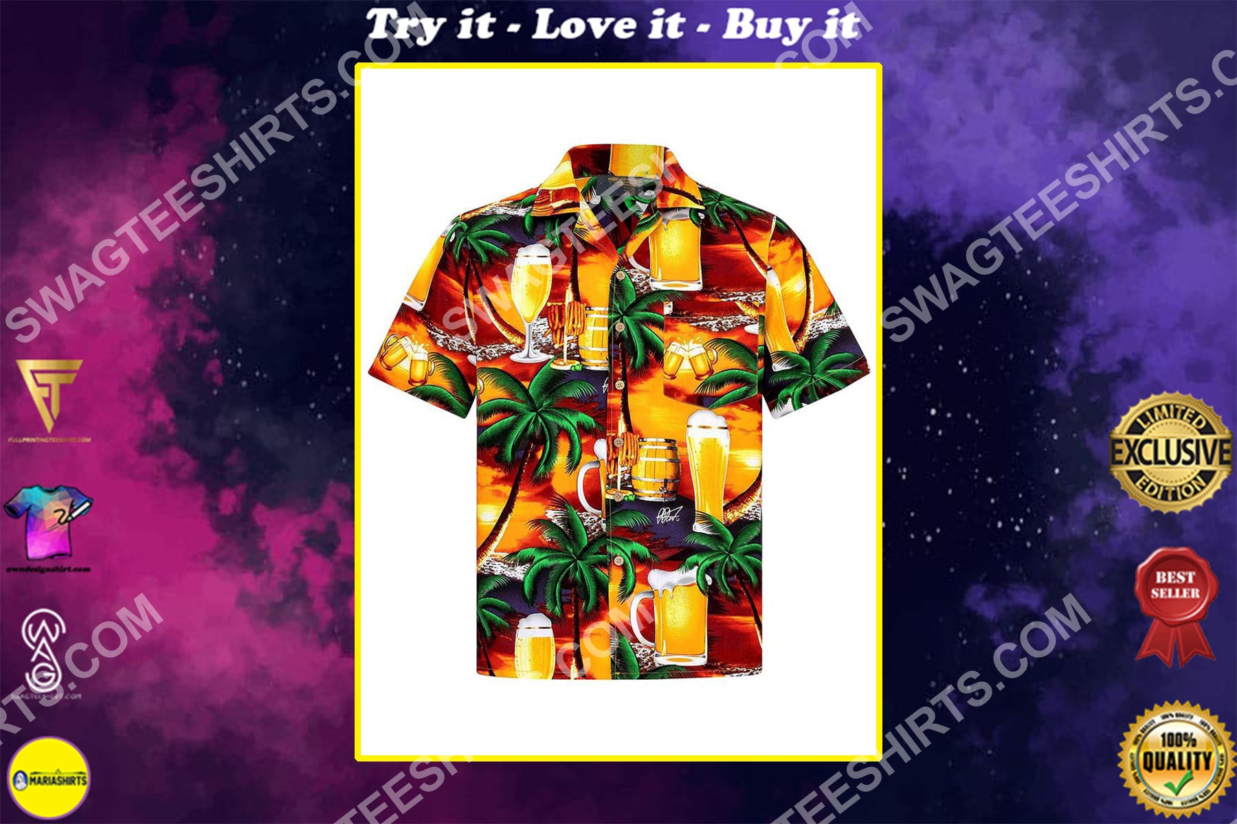 The Beach And Beer All Over Printed Hawaiian Shirt{Size}