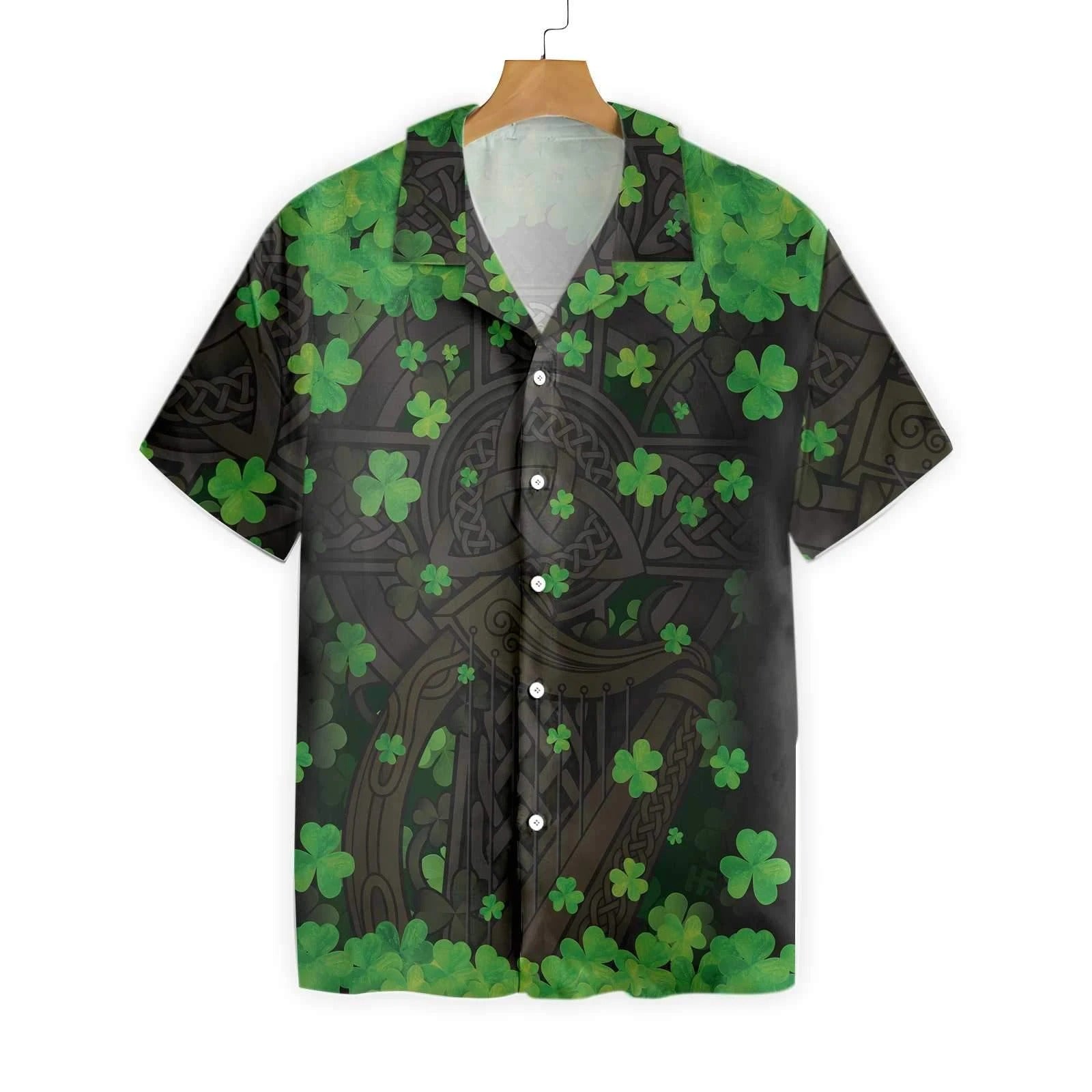 The Celtic Cross Harp Irish Hawaiian Shirt{Size}