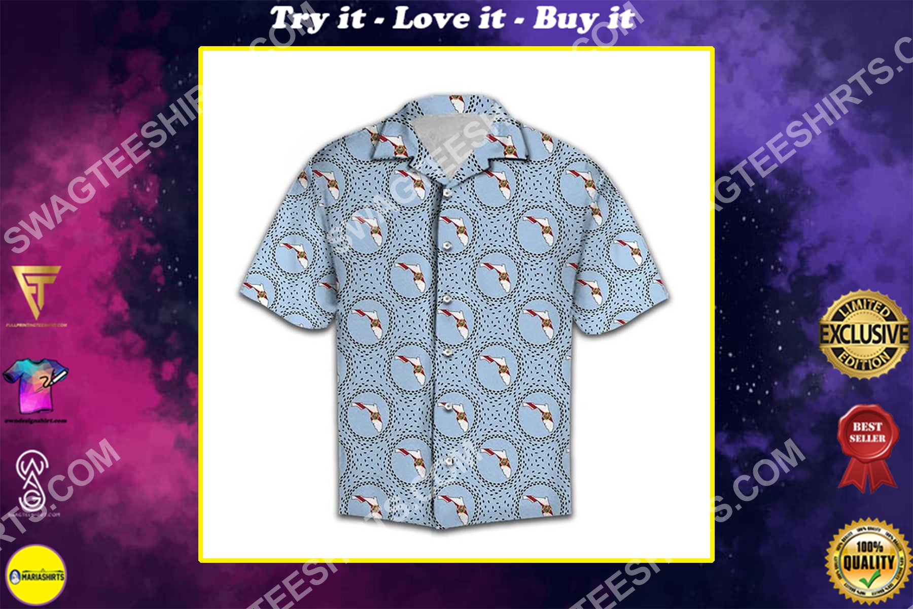 The Florida Love All Over Printed Hawaiian Shirt{Size}