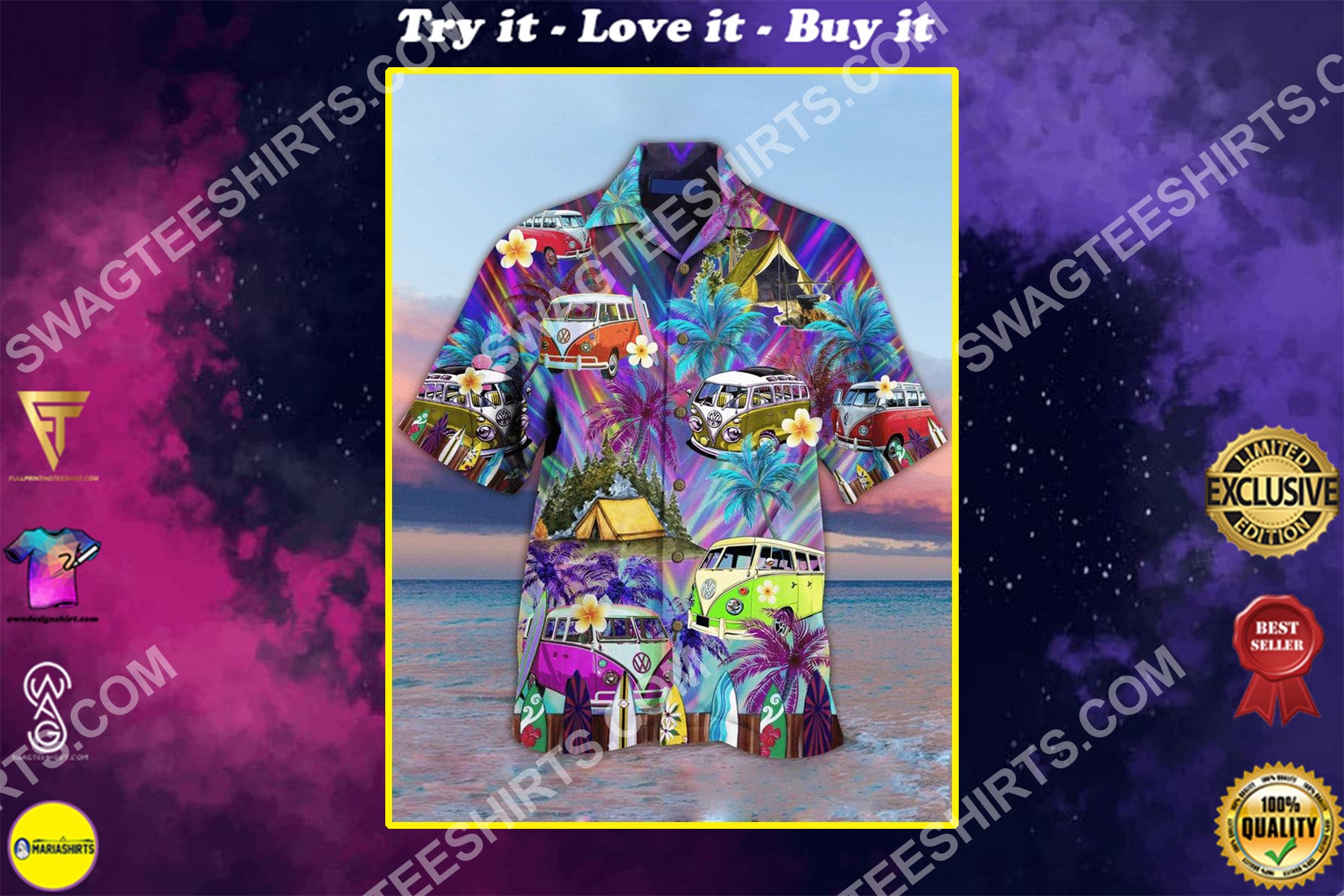 The Hippie Car All Over Printed Hawaiian Shirt{Size}