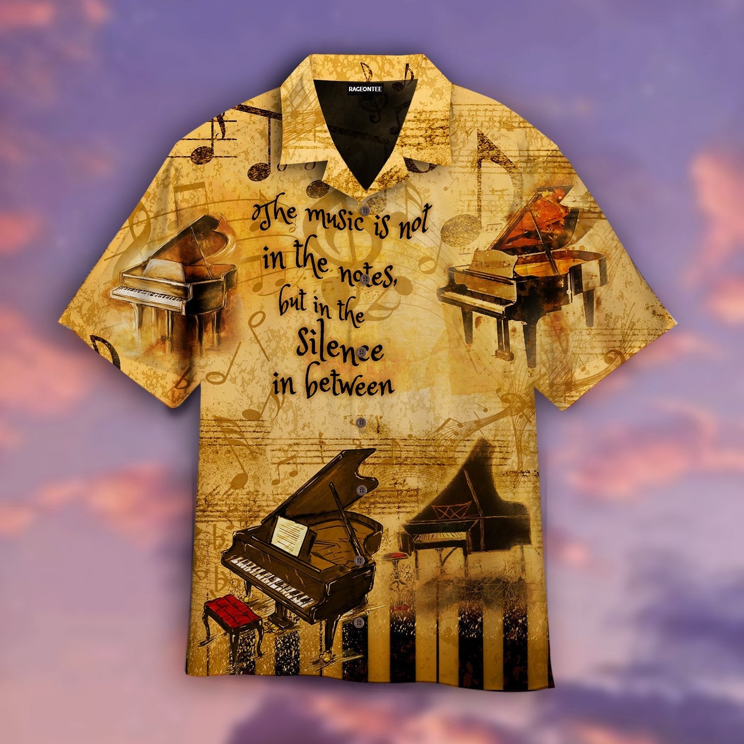 The Music Is In The Silence Between Piano Hawaiian Shirt | For Men & Women | Adult | HW4644{Size}