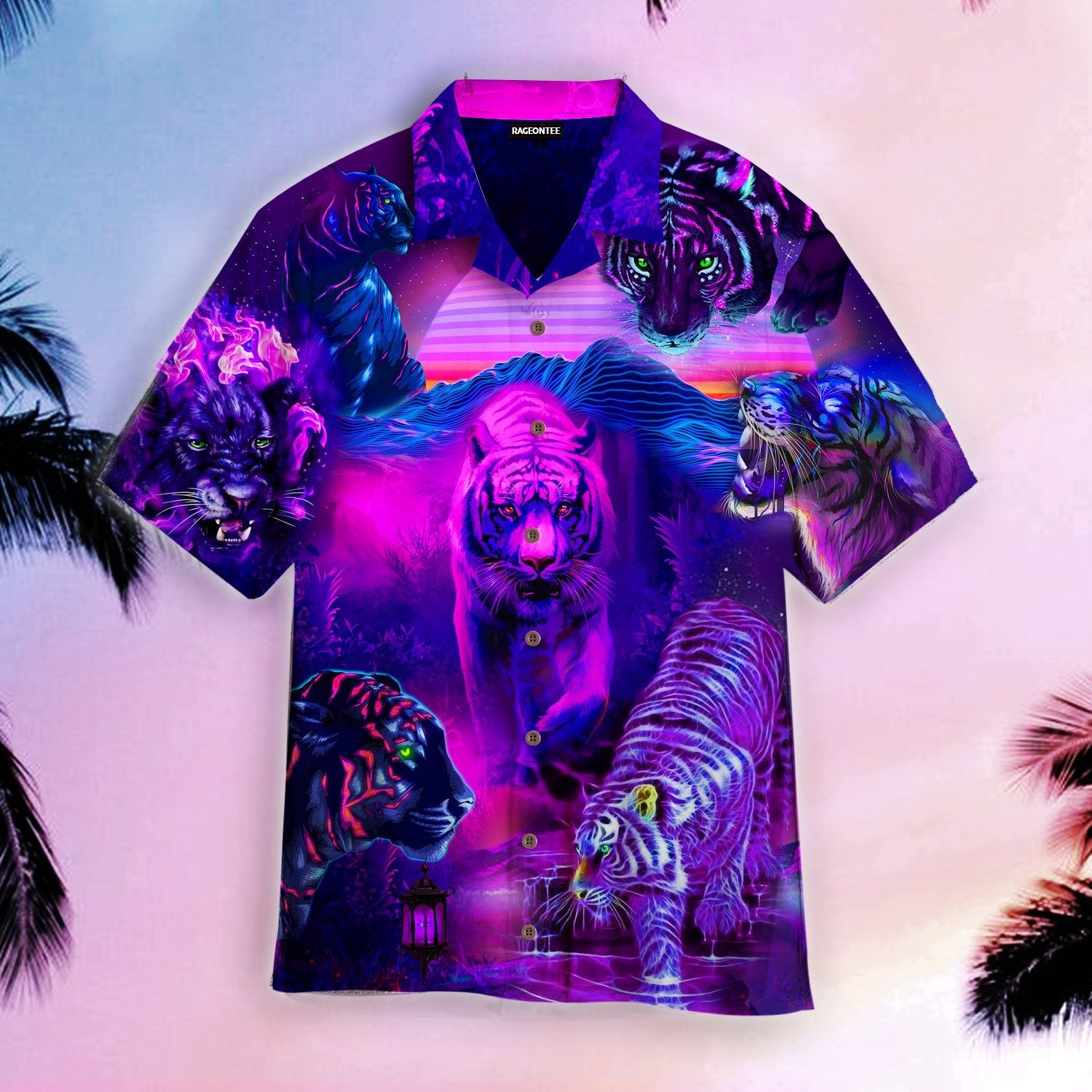 The Roar Of The Neon Tiger King Hawaiian Shirt | For Men & Women | Adult | WT1404{Size}