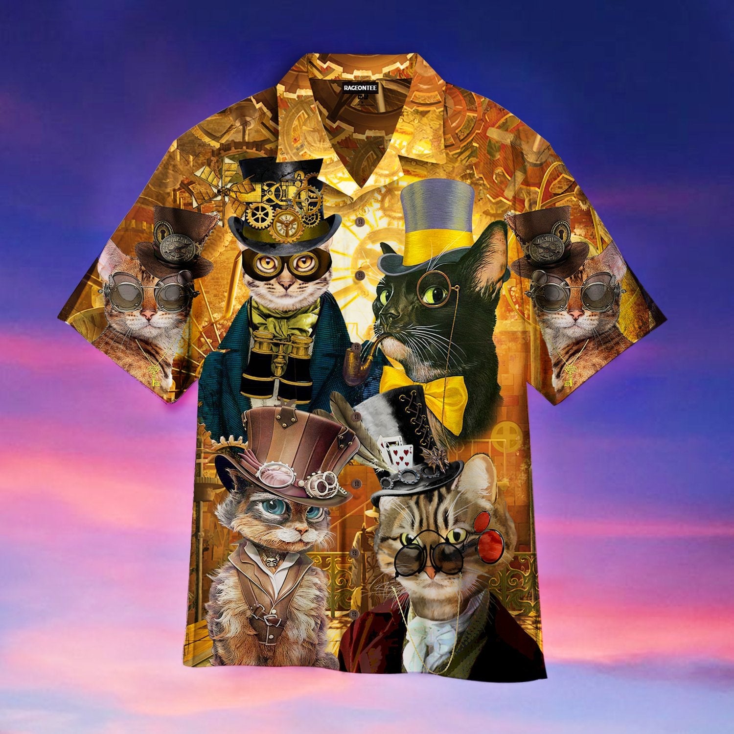 The Royal Steampunk Cat Hawaiian Shirt | For Men & Women | Adult | WT1426{Size}