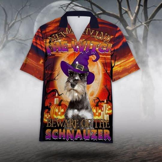 The Witch Beware Of The Schnauzer Halloween Hawaiian Shirt | For Men & Women | Adult | HW8963{Size}