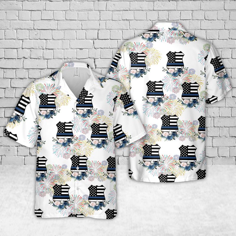 Thin Blue Line Hawaiian Shirt{Size}