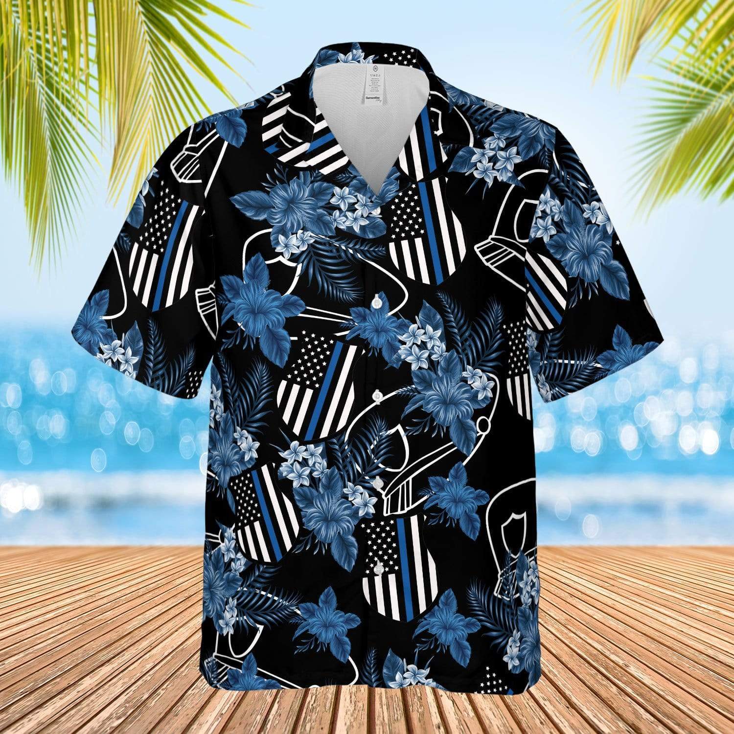 Thin Blue Line Police Hawaiian Shirt | For Men & Women | Adult | HW7646{Size}