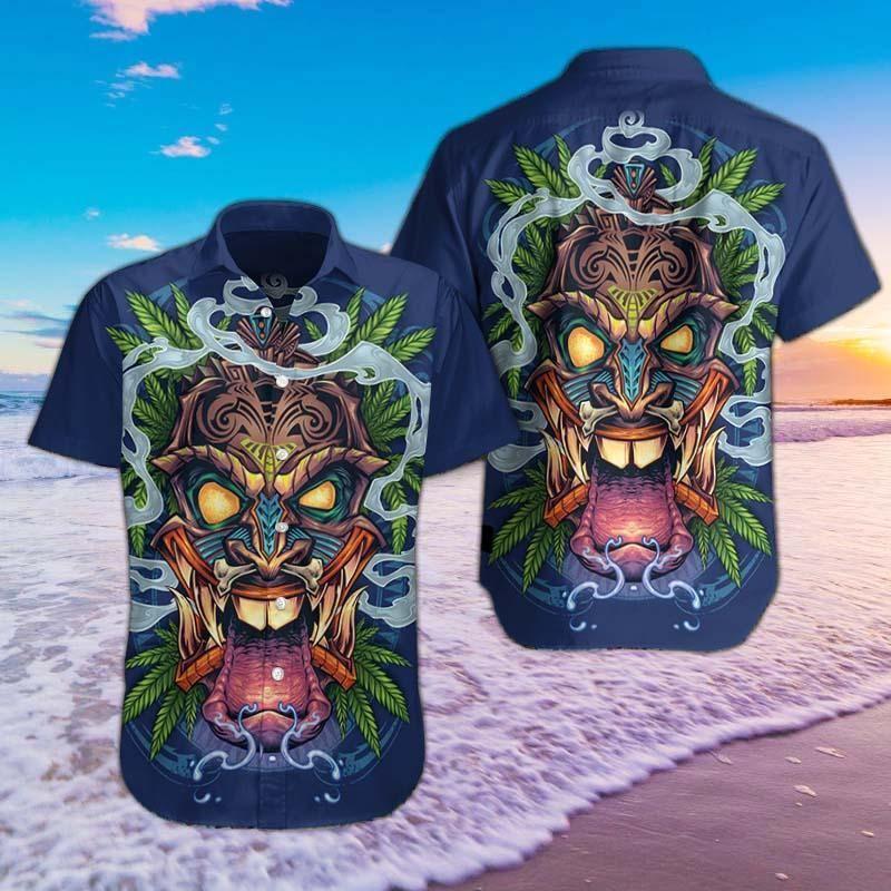 Tiki Head Hawaiians Navy Awesome Design Hawaiian Shirt | For Men & Women | Adult | HW8320{Size}