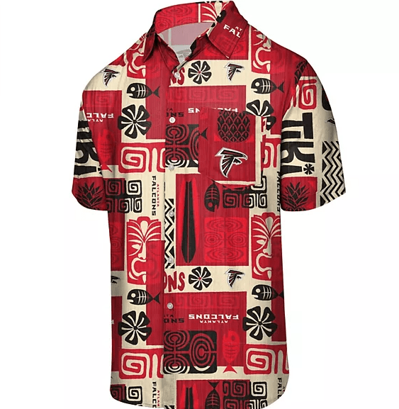 Tiki Tiki Bar Red Pattern Hawaiian Aloha Shirts{Size}