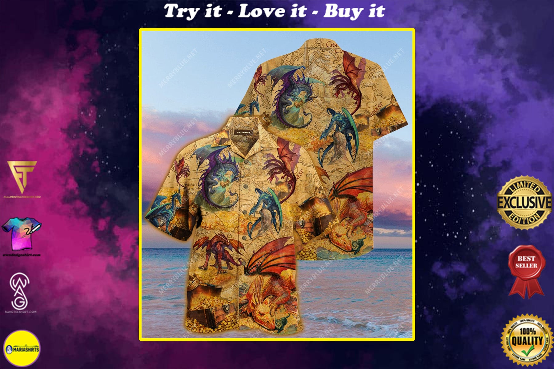 Treasure And Dragon All Over Printed Hawaiian Shirt{Size}