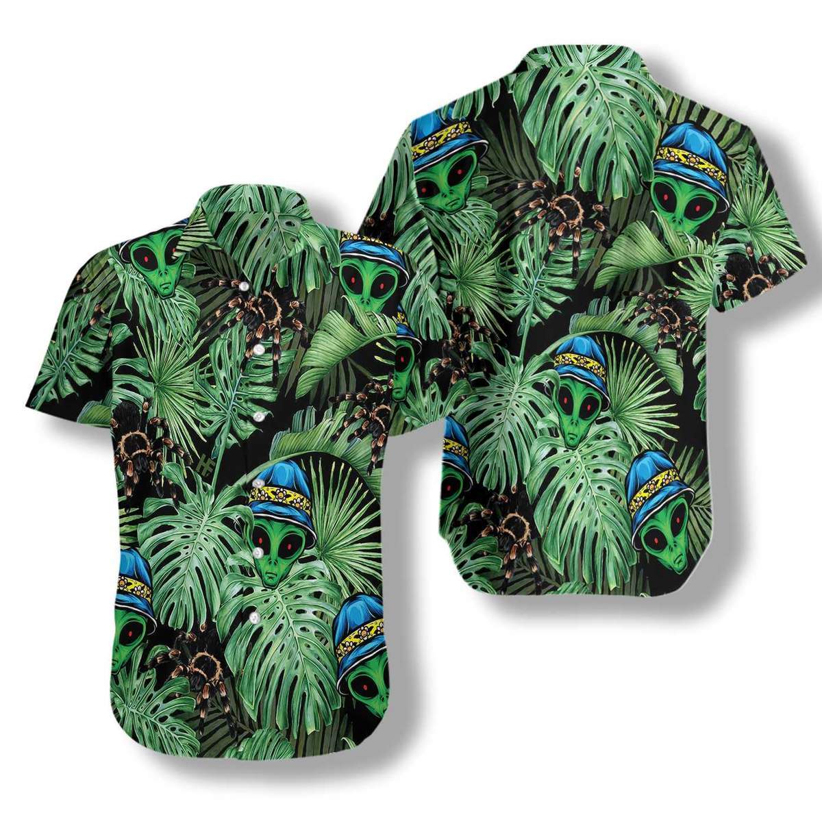 Tropical Alien And Spider Hawaiian Shirt | For Men & Women | Adult | HW7022{Size}