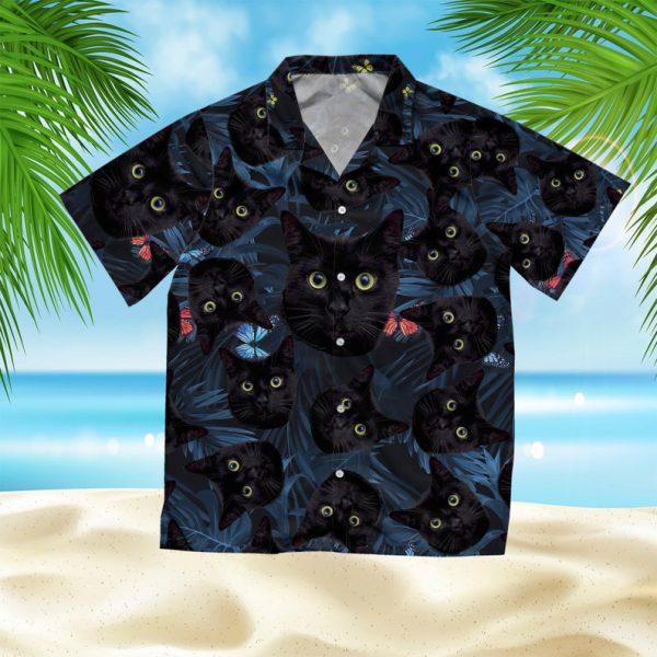 Tropical Black Cat Hawaiian Shirt | For Men & Women | Adult | HW4465{Size}