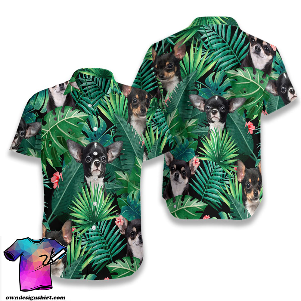 Tropical Chihuahua Hawaiian Shirt{Size}