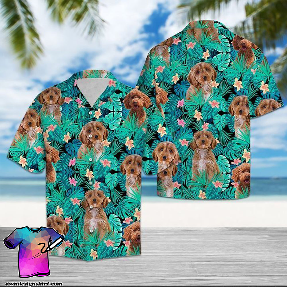 Tropical Cockapoo Dog Hawaiian Shirt{Size}