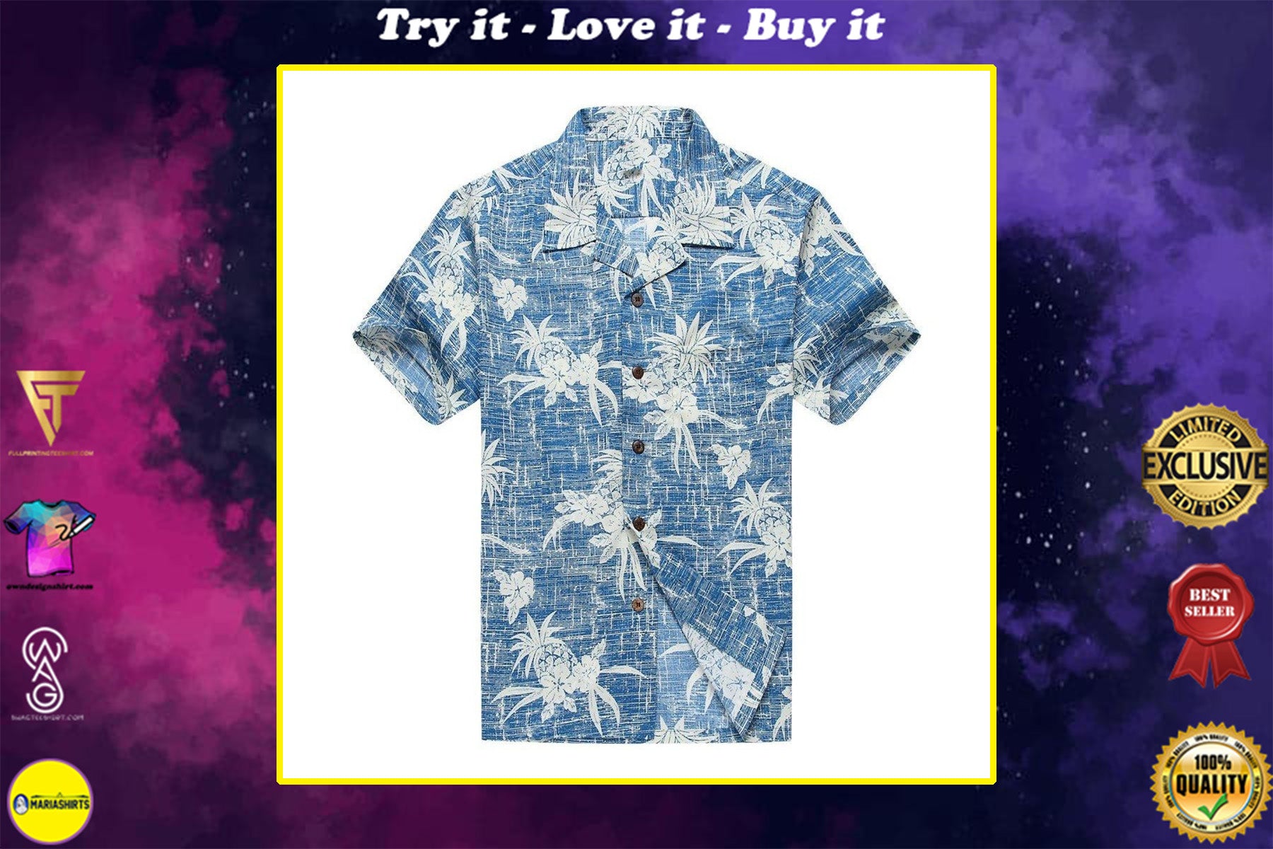 Tropical Flower And Fruit All Over Printed Hawaiian Shirt{Size}