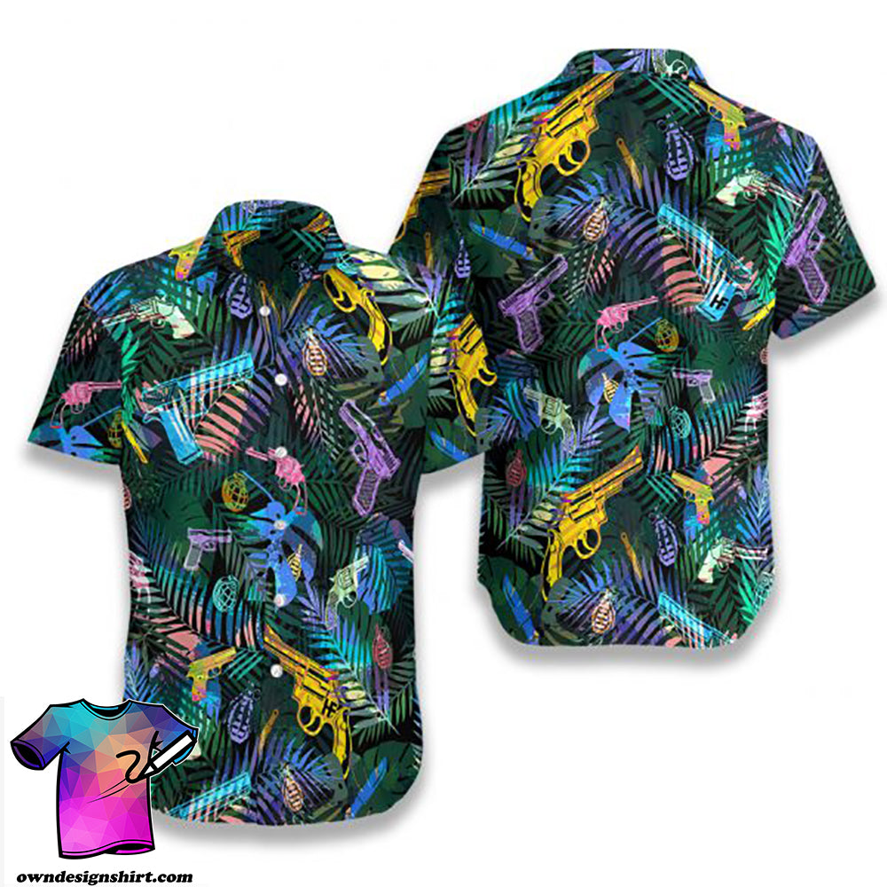 Tropical Gun Lover Hawaiian Shirt{Size}