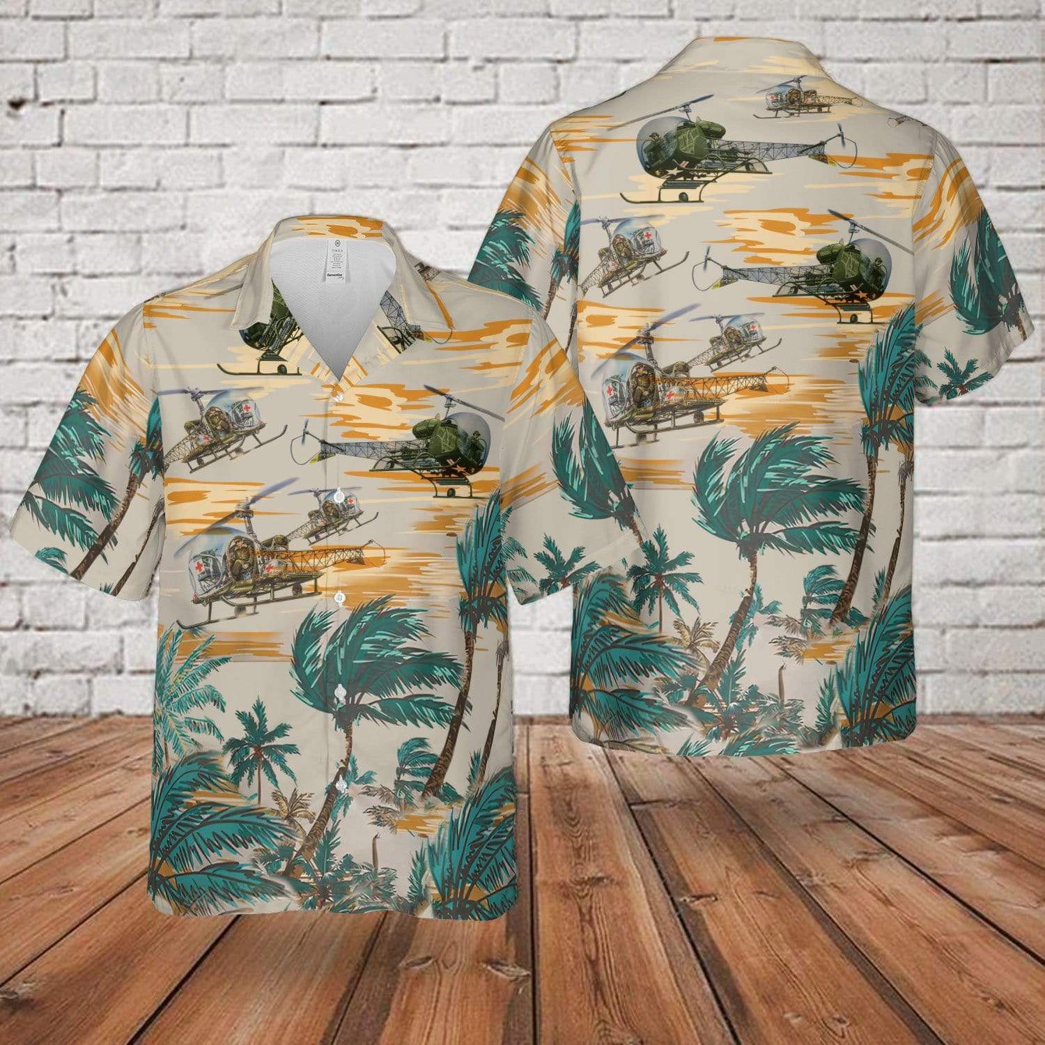 Tropical Helicopter Hawaiian Shirt | For Men & Women | Adult | HW6788{Size}