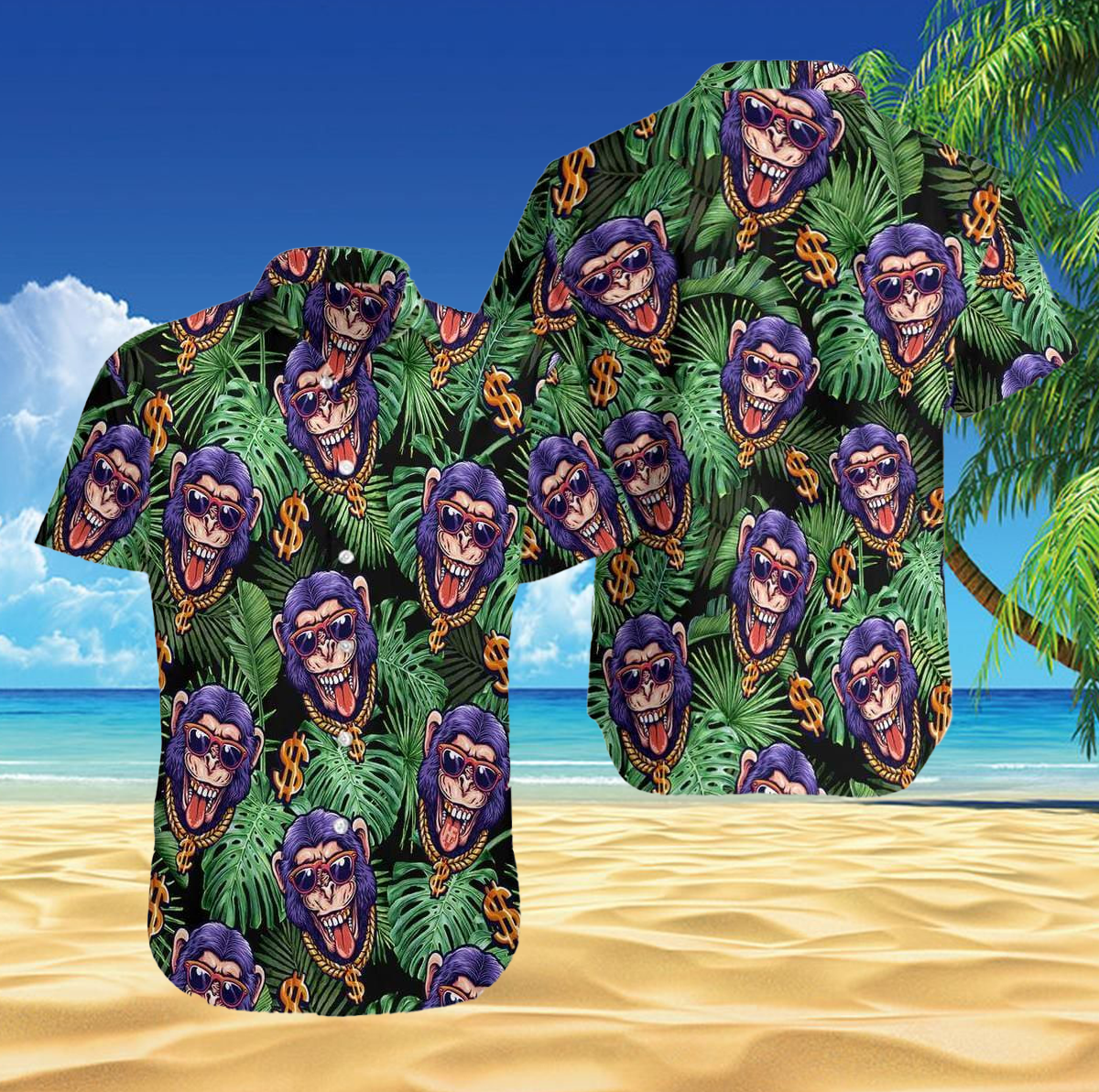 Tropical Millionaire Monkey Hawaiian Shirt | For Men & Women | Adult | HW7351{Size}